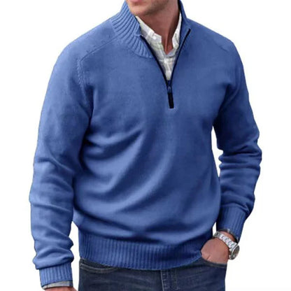 Men's Cashmere Zipper Basic Sweater